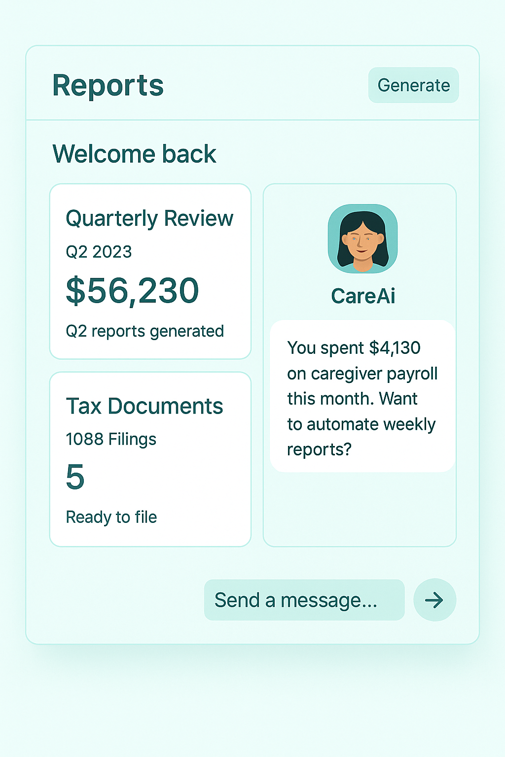 Reports interface